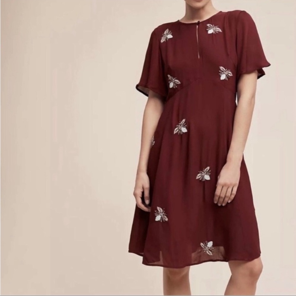 Anthropologie Moulinette Soeurs Keyhole Beaded Bees Firefly Embellishments